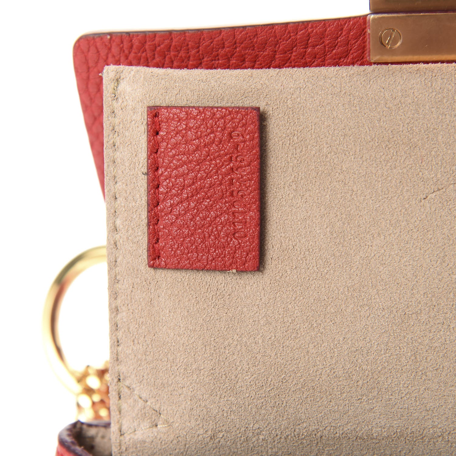 Chloe Grained Lambskin Mini Drew Shoulder Bag Plaid Red 9 of 10