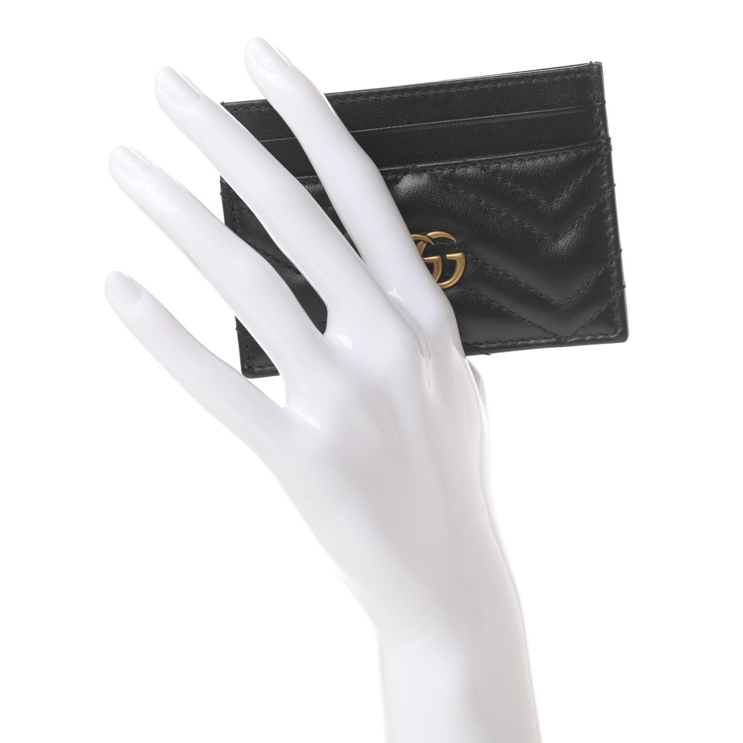 Gucci Calfskin Matelasse GG Marmont Card Holder Black 2 of 6