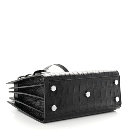 Saint Laurent Calfskin Crocodile Embossed Nano Sac De Jour Black 4 of 10