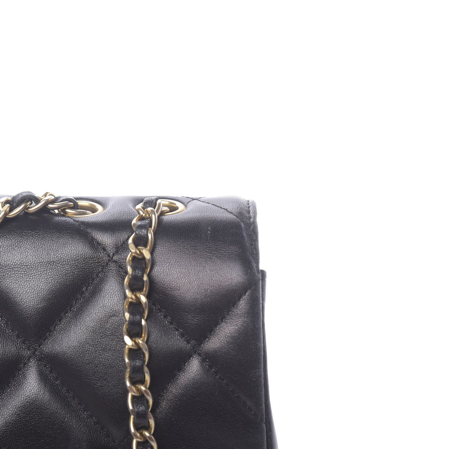 Lambskin Quilted Medium Diamond CC Flap Black