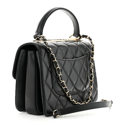 Chanel Lambskin Quilted Small Trendy CC Chain Dual Handle Flap Bag Black 3 of 11