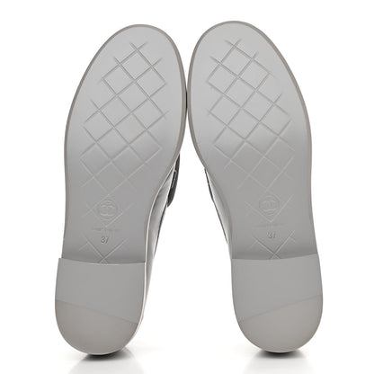 Chanel Lambskin Quilted CC Turnlock Loafers 37 Grey 5 of 9