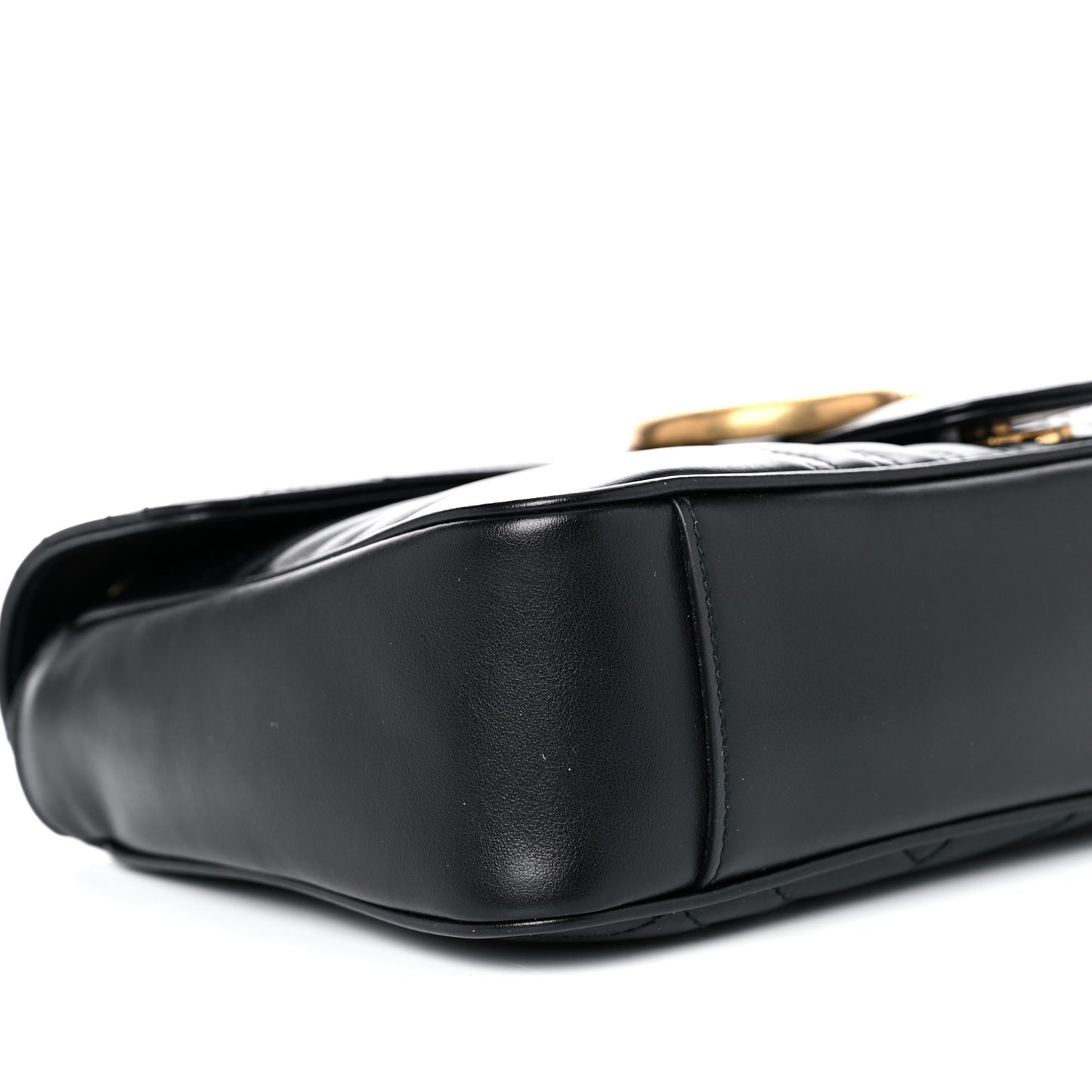 Calfskin Matelasse Medium GG Marmont Shoulder Bag Black