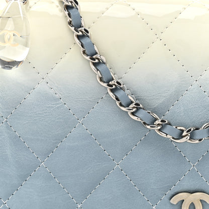 Chanel Faded Patent Calfskin Quilted Wallet on Chain Blue 9 of 17