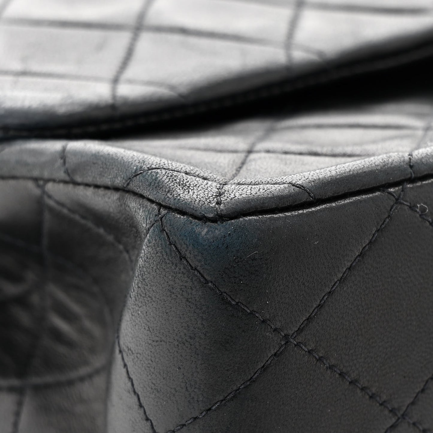 Lambskin Quilted Medium Double Flap Black