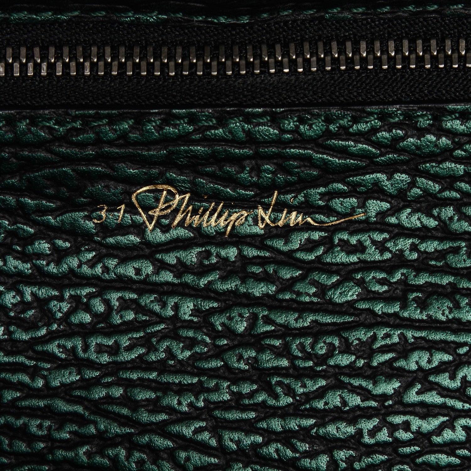 3.1 Phillip Lim 3.1 Metallic Textured Calfskin Medium Pashli Satchel Green 6 of 7