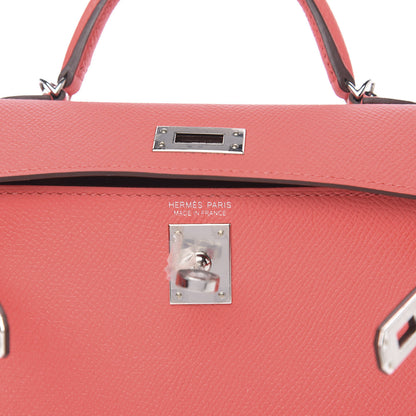 Hermes Epsom Mini Kelly Sellier 20 Rose Jaipur Rouge Vif 9 of 10