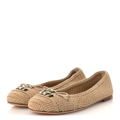 Gucci Cotton Crochet Nappa Camargue GG Ballerina Flats 38.5 Ecru Sand Storm 4 of 11