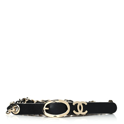 Chanel Lambskin CC Pearl Chain Belt 75 30 Black 1 of 6