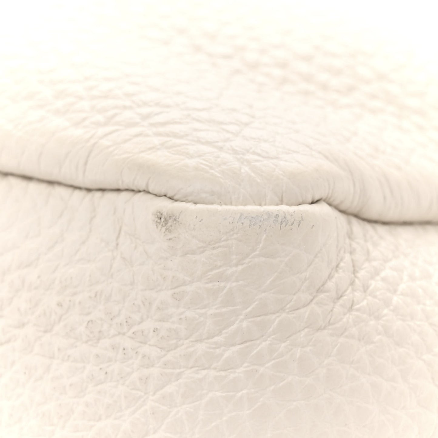 Vitello Daino Soft Medium Double Zip Shoulder Bag White