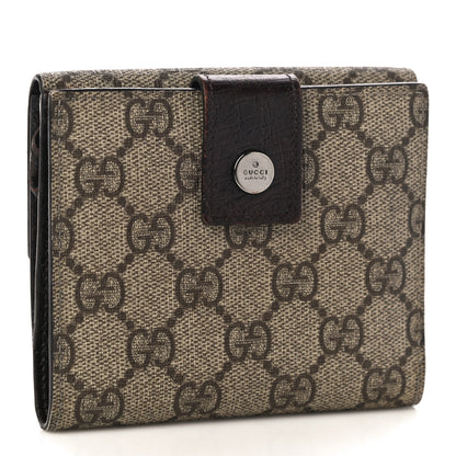 Gucci GG Plus Monogram Ladies GG French Flap Wallet Beige Ebony Cocoa 3 of 12