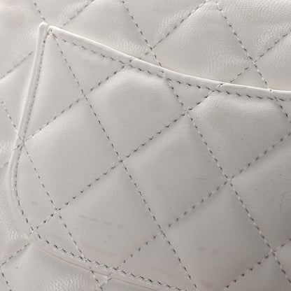 Chanel Lambskin Quilted Resin Chain Top Handle Wallet On Chain WOC White 13 of 14