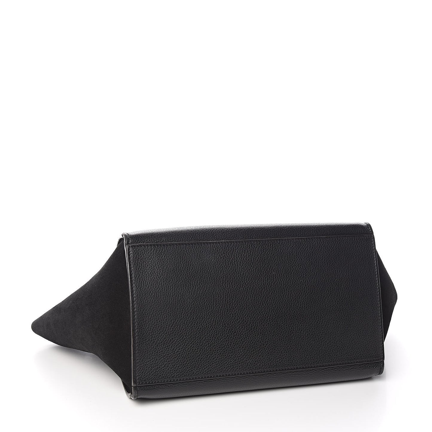 Drummed Calfskin Suede Medium Trapeze Black