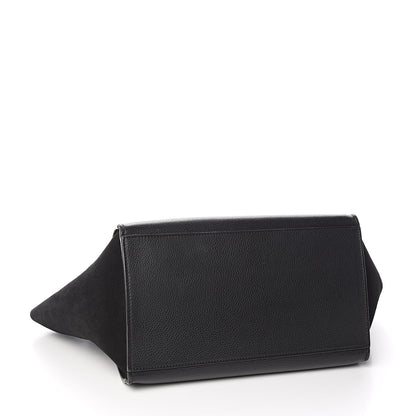 Celine Drummed Calfskin Suede Medium Trapeze Black 4 of 9