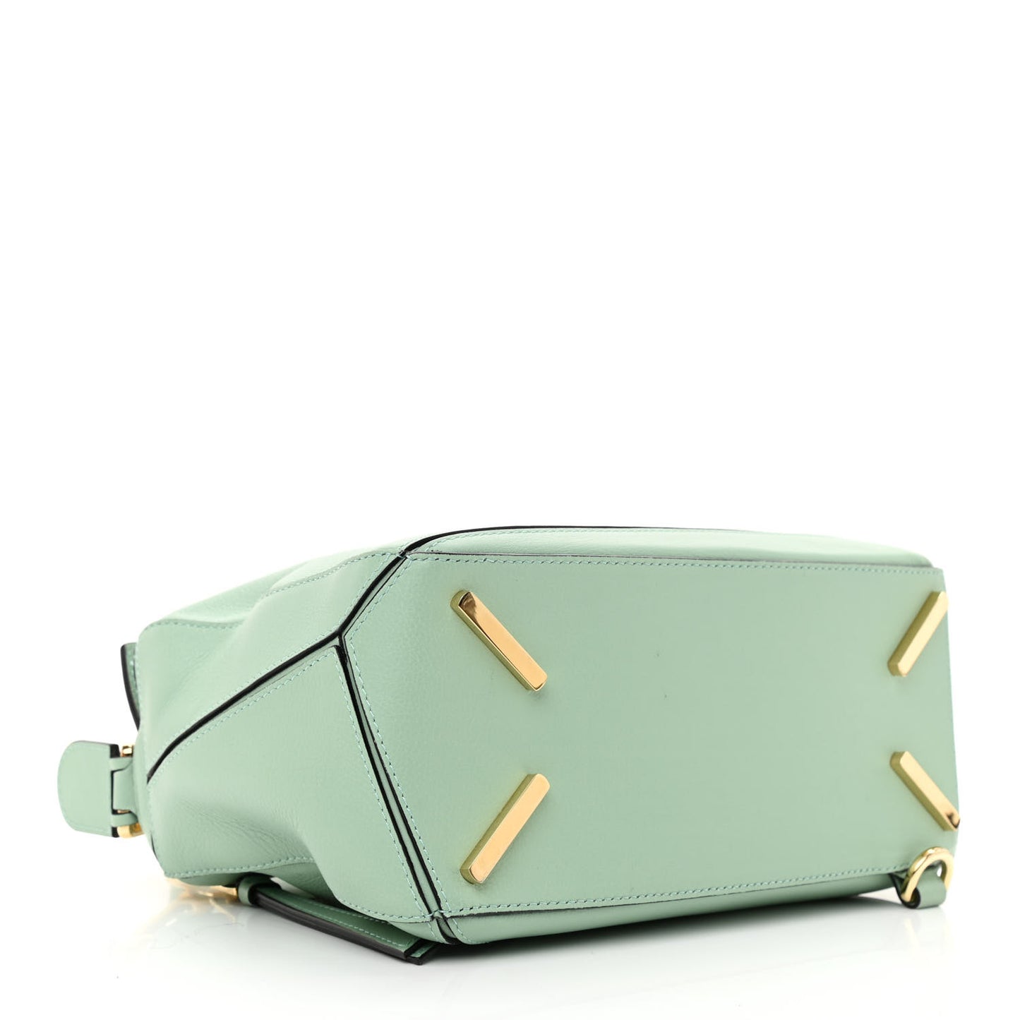 Calfskin Small Puzzle Bag Sea Water Green