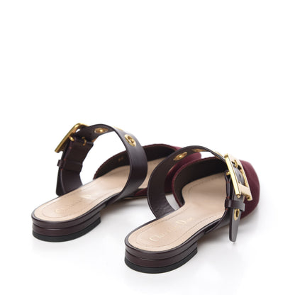 Christian Dior Technical Fabric D-Dior Ballerina Flat Mule 35.5 Rouge Black 4 of 9