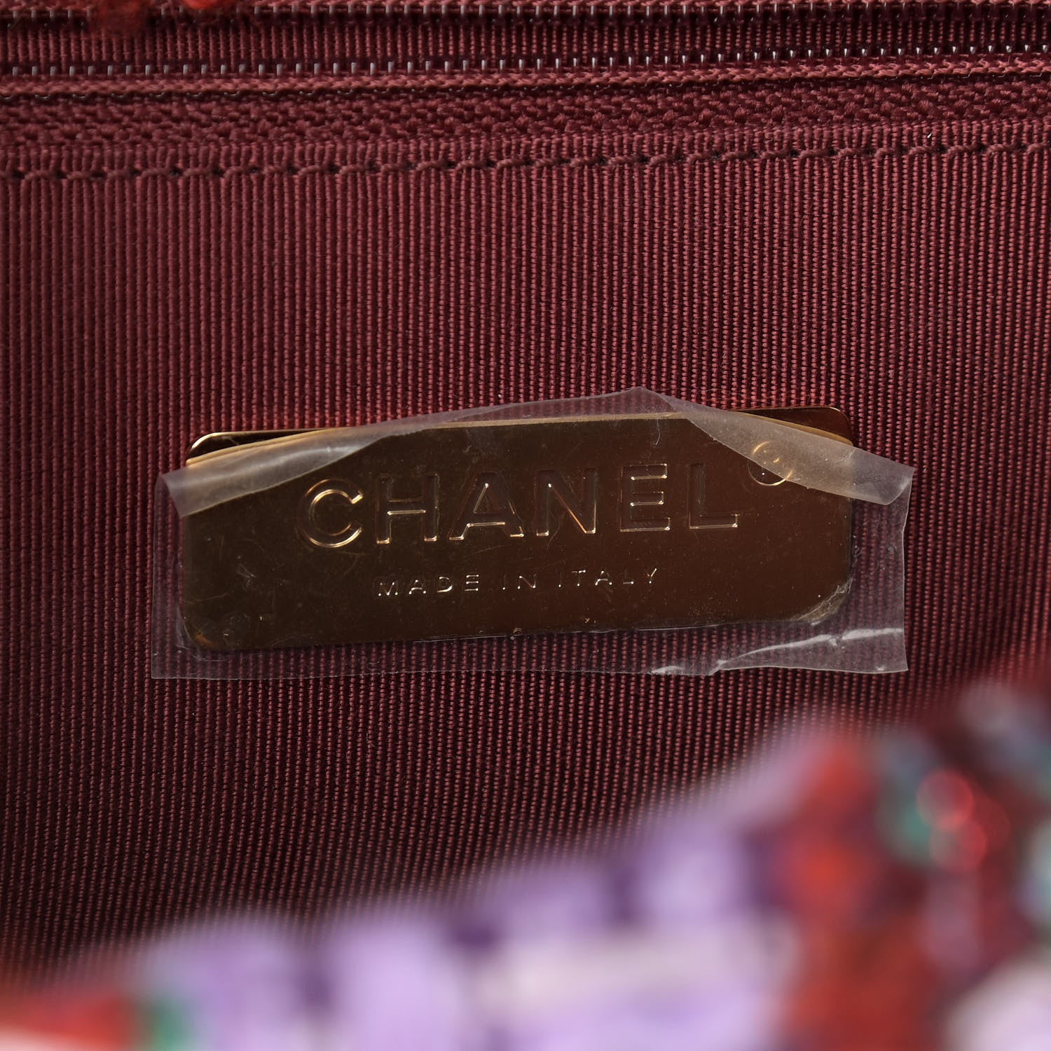 Chanel Tweed Quilted Medium Chanel 19 Flap Red Purple Green 6 of 9