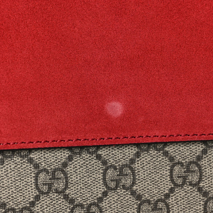 Gucci GG Supreme Monogram Suede Small Dionysus Shoulder Bag Beige Ebony Vulcanic Red 10 of 10