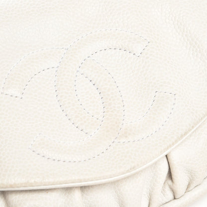 Chanel Caviar Half Moon Wallet On Chain WOC White 13 of 14