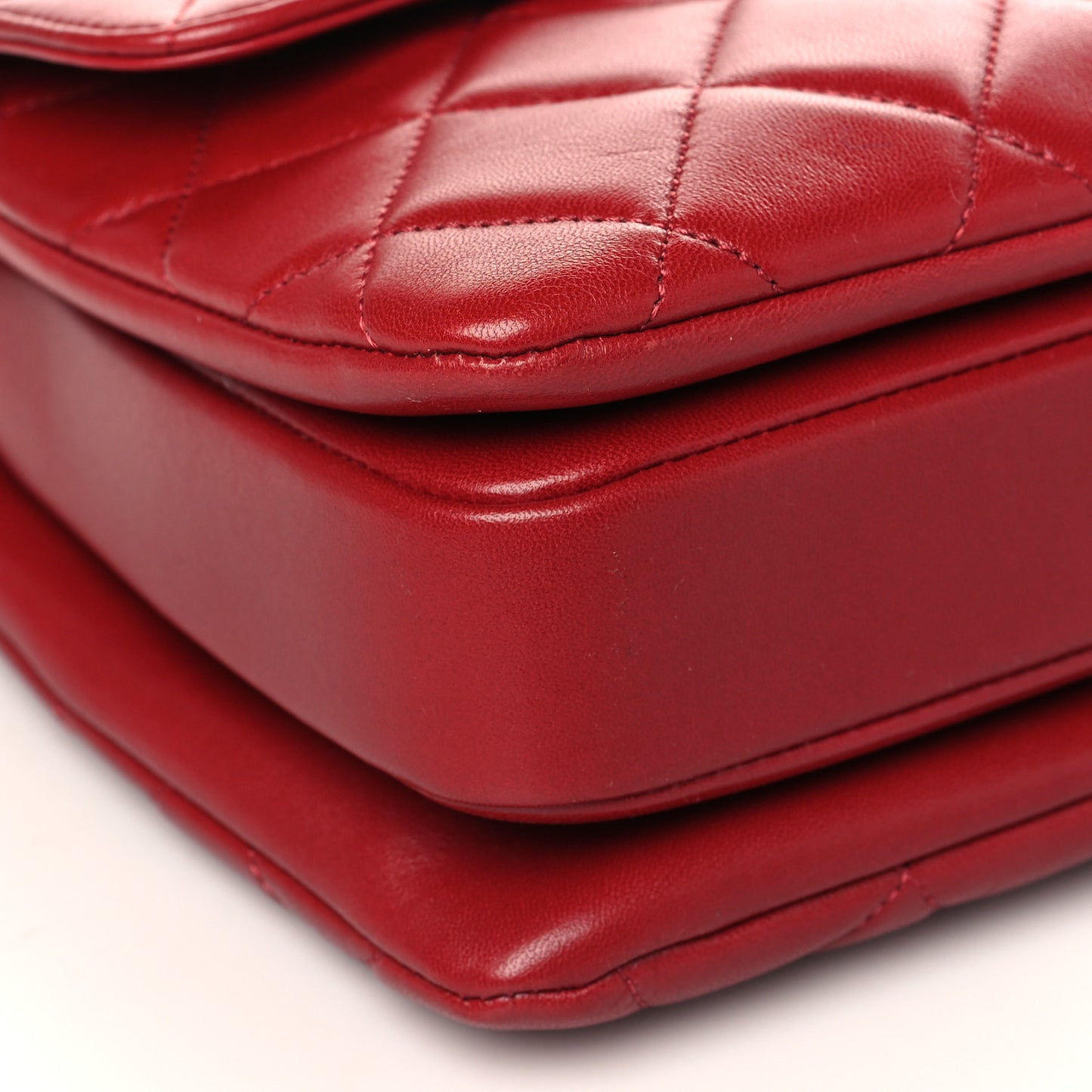 Lambskin Quilted Medium Trendy CC Flap Dual Handle Bag Red