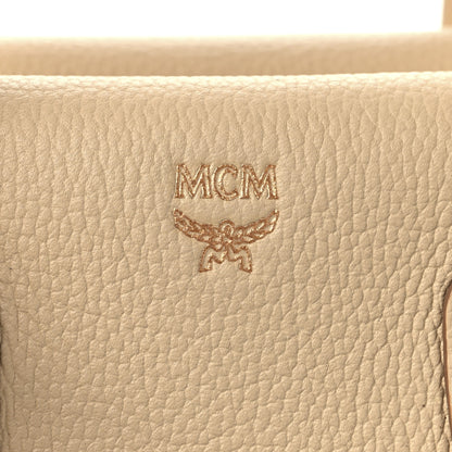 MCM Grained Calfskin Studded Medium Milla Tote Beige 9 of 14