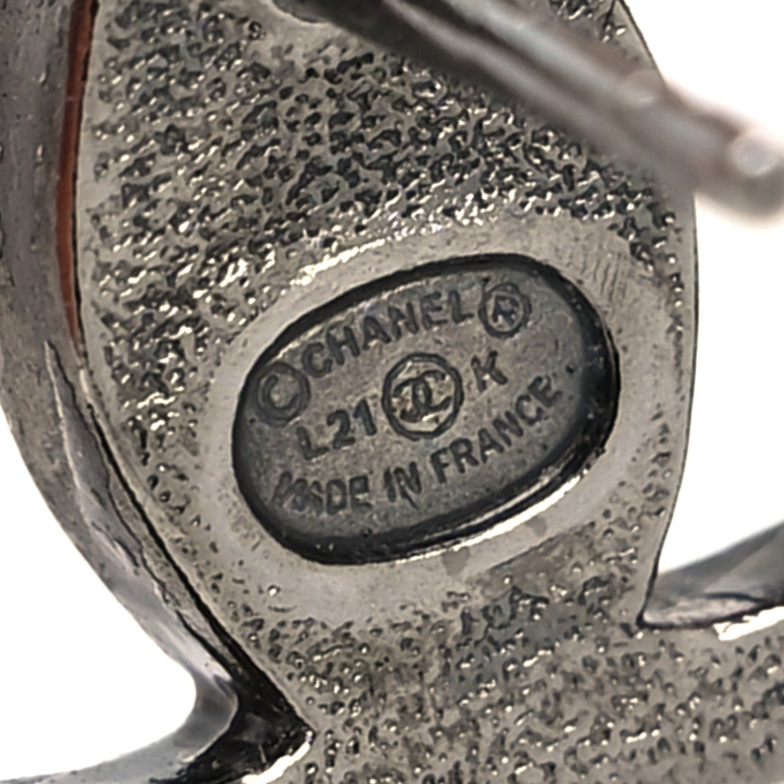 Chanel Ruthenium Crystal CC Earrings Silver 4 of 4
