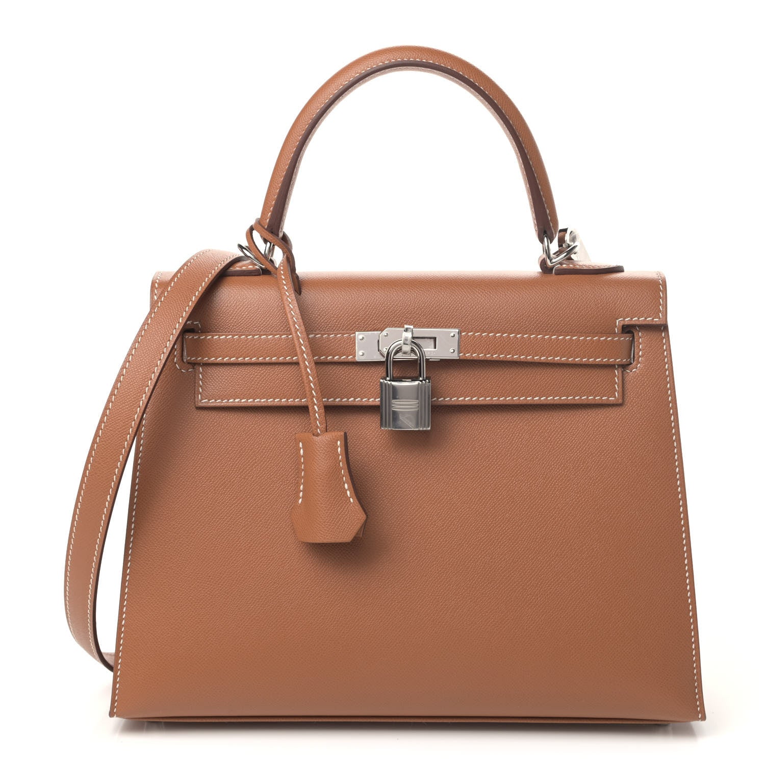 Hermes Madame Calfskin Kelly Sellier 25 Gold 1 of 9