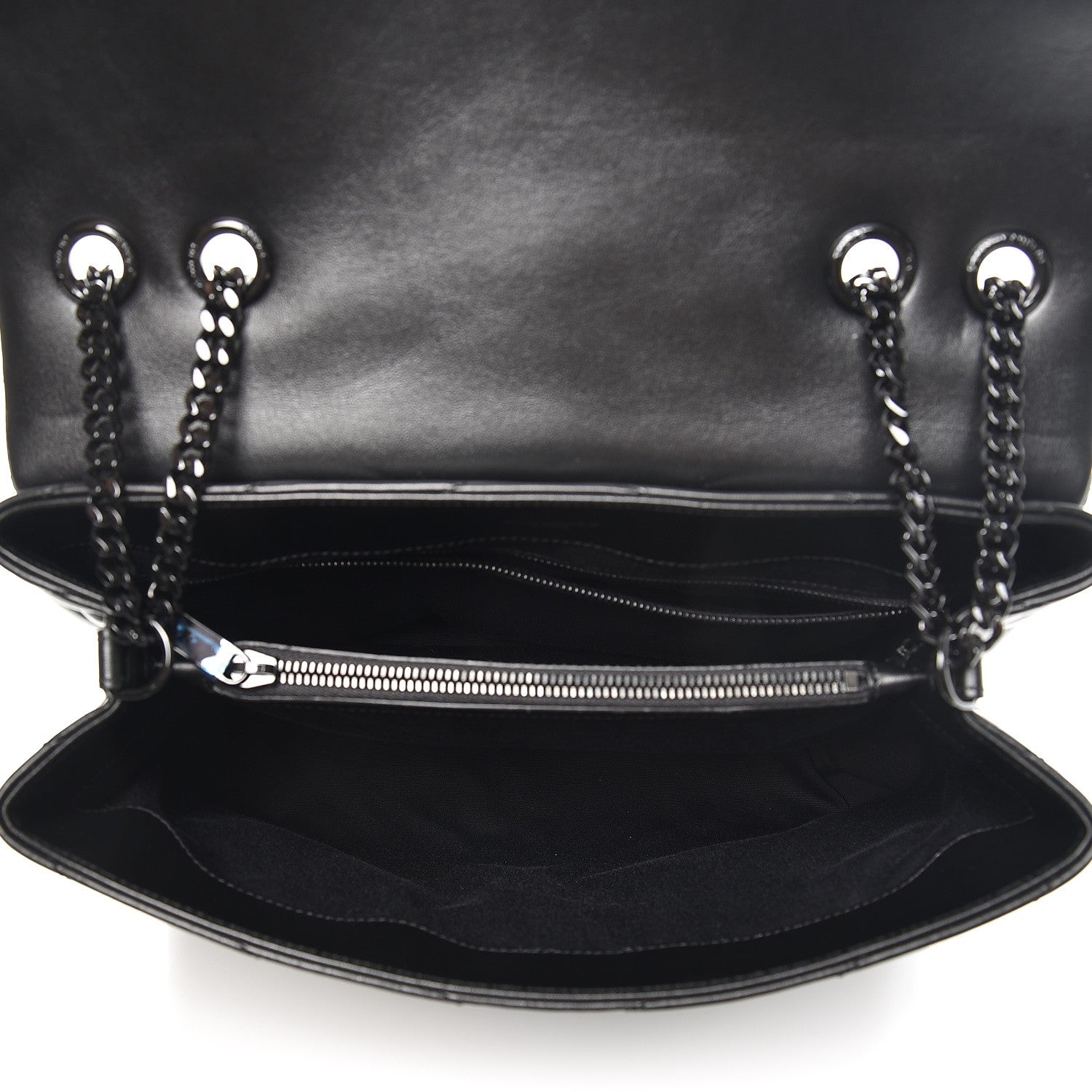 Saint Laurent Calfskin Y Quilted Monogram Medium Loulou Chain Satchel Black 5 of 7
