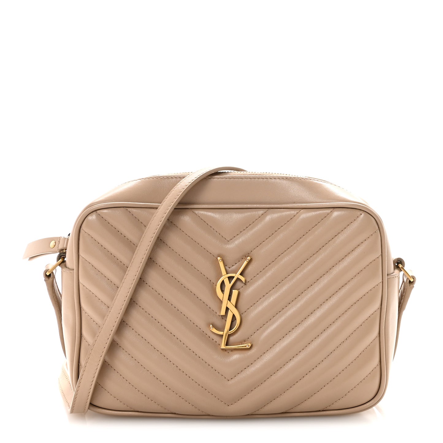 Calfskin Matelasse Monogram Lou Camera Bag Dark Beige
