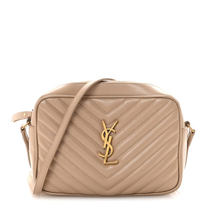 Saint Laurent Calfskin Matelasse Monogram Lou Camera Bag Dark Beige 1 of 9