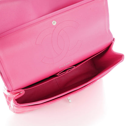 Chanel Patent Calfskin Quilted Jumbo Double Flap Fuchsia 5 of 10