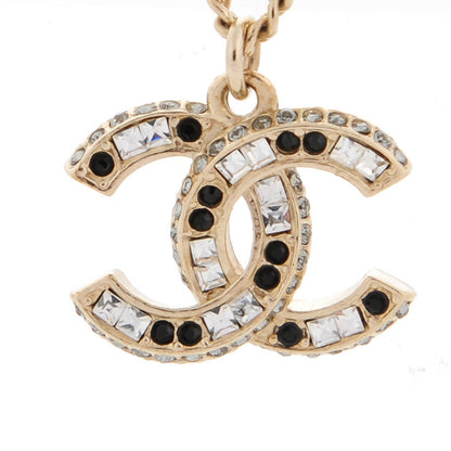 Chanel Baguette Crystal CC Necklace Light Gold Black 3 of 5