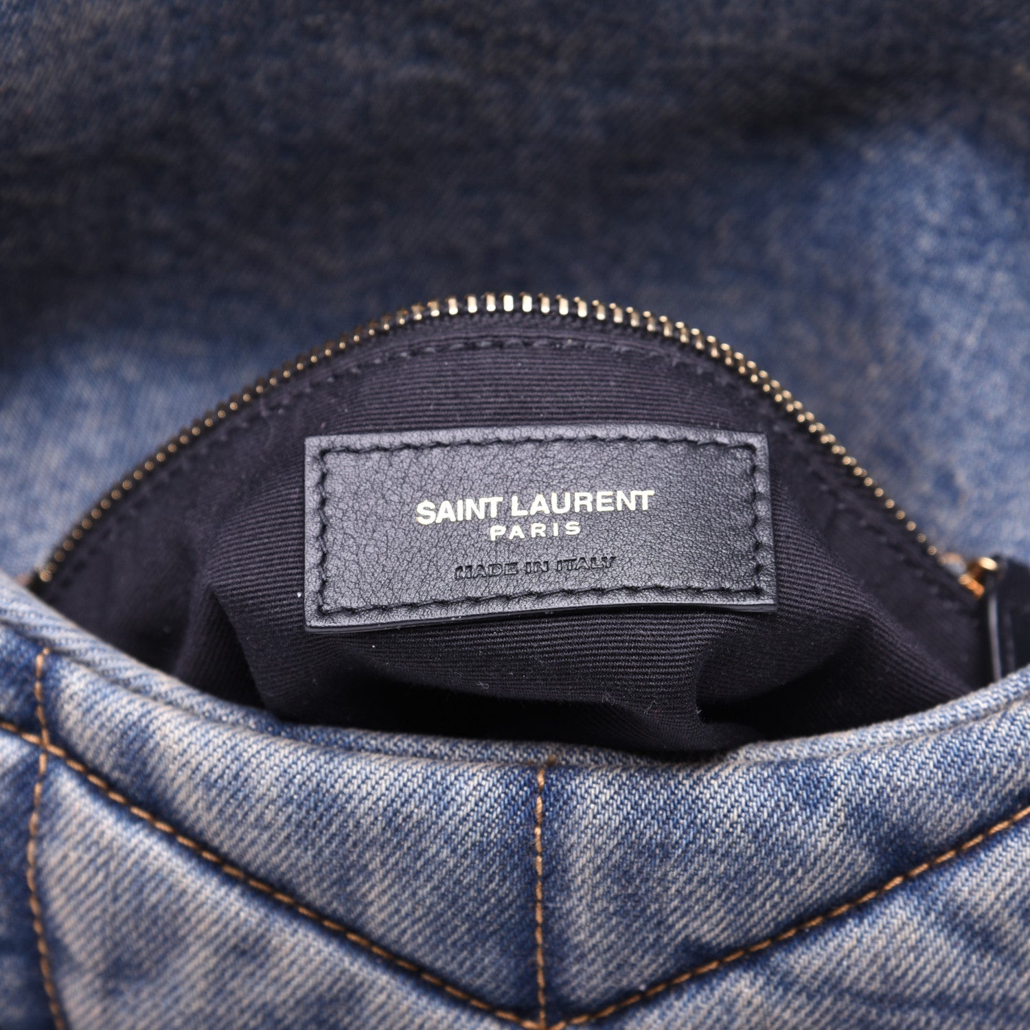 Saint Laurent Denim Quilted Toy Loulou Puffer Monogram Chain Satchel Rodeo Blue 8 of 12