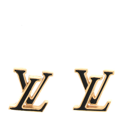 Louis Vuitton Metal Enamel LV Iconic Earrings Gold 1 of 6