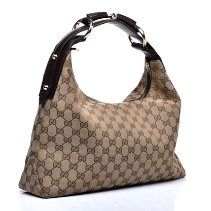 Gucci Monogram Medium Horsebit Chain Hobo Dark Brown 3 of 10