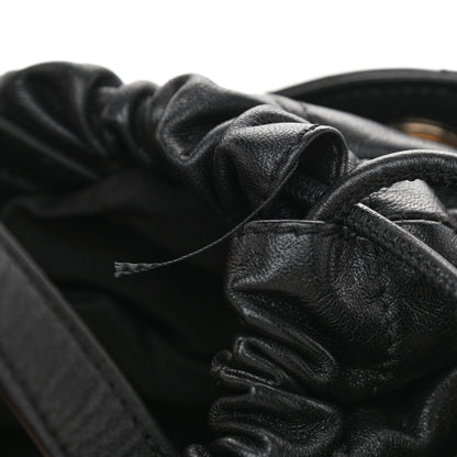 Chanel Lambskin Quilted Small Drawstring Shopping Bag Black 11 of 11