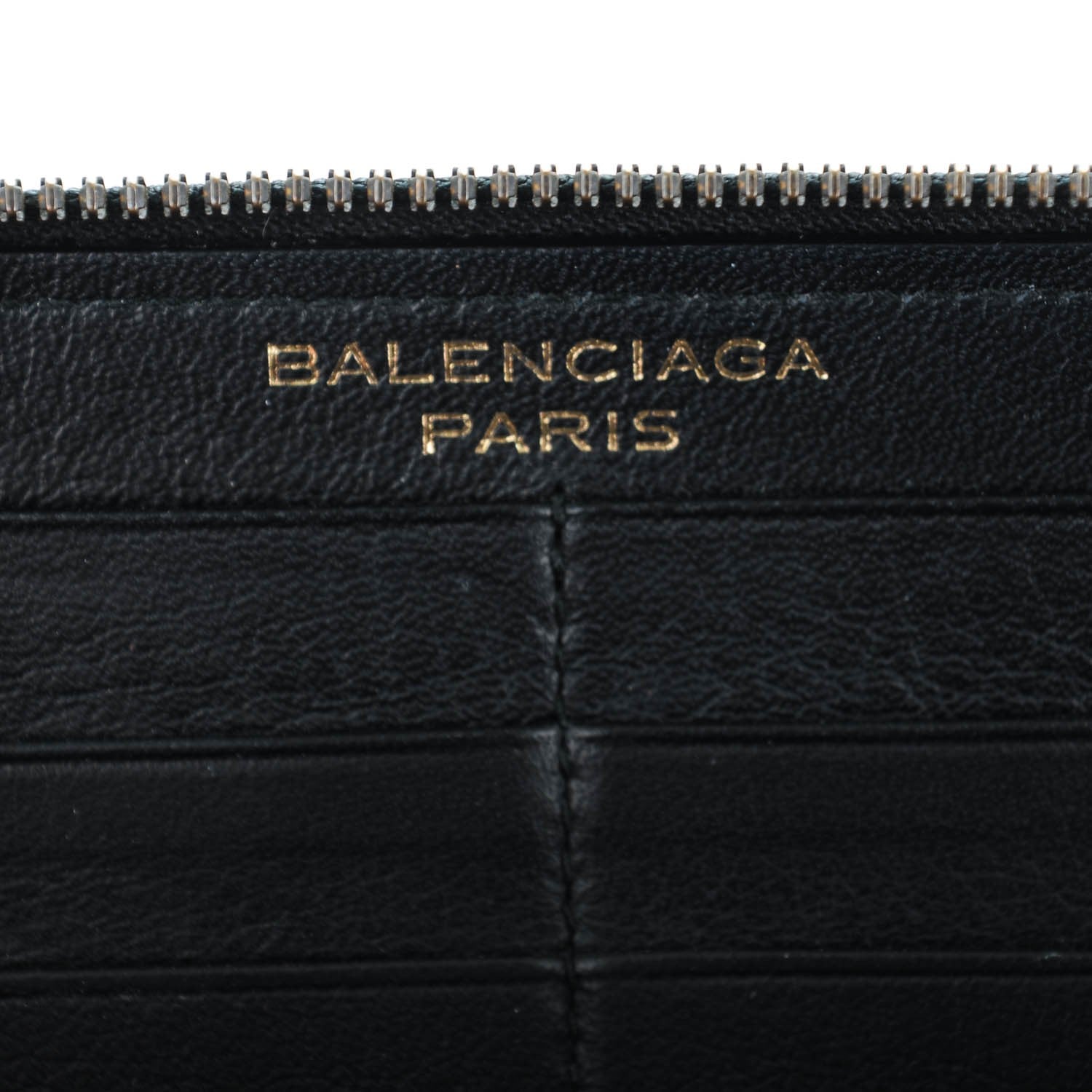Balenciaga Calfskin Papier Continental Zip Around Wallet Black 6 of 8
