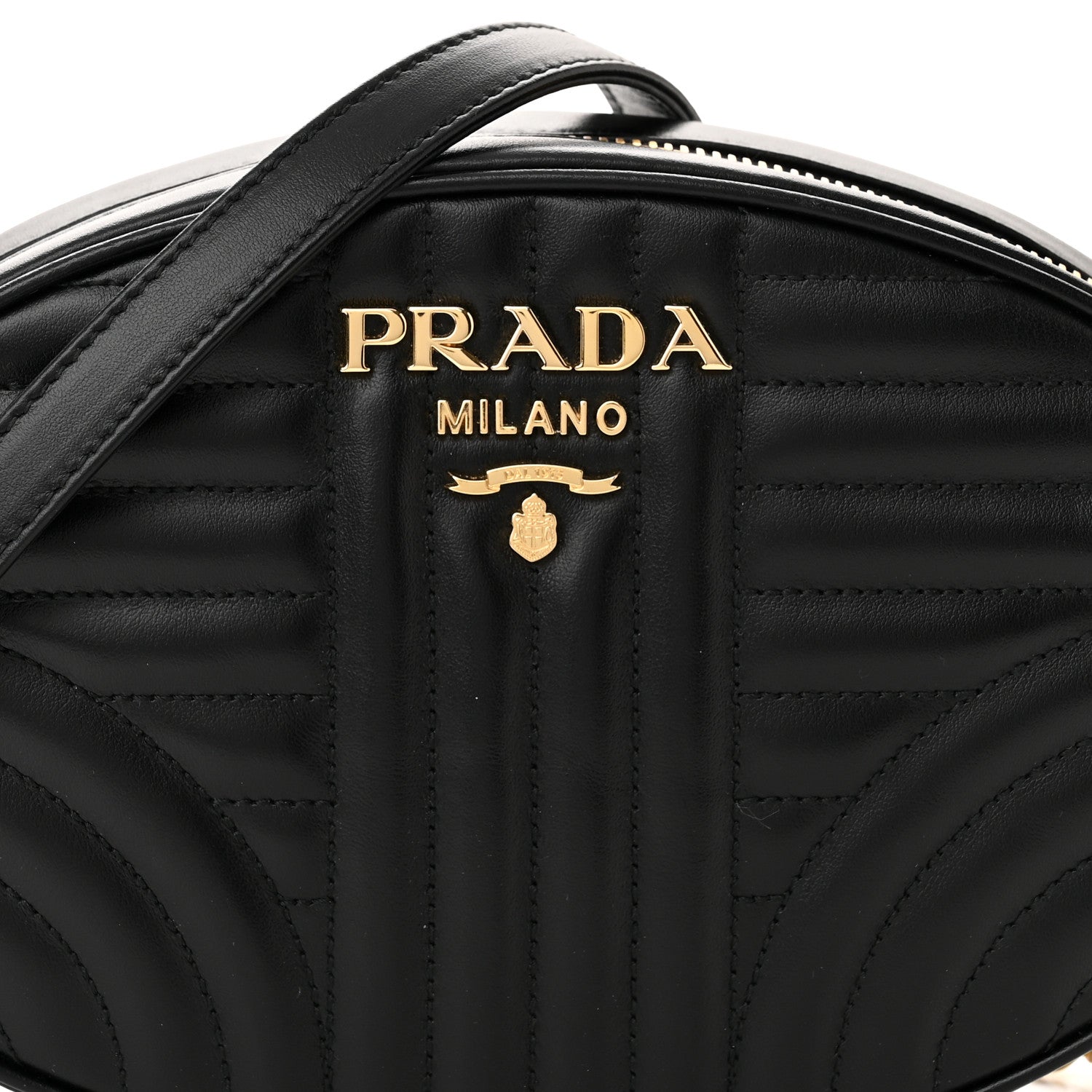 Prada Soft Calfskin Impunture Diagramme Chain Crossbody Black 7 of 9