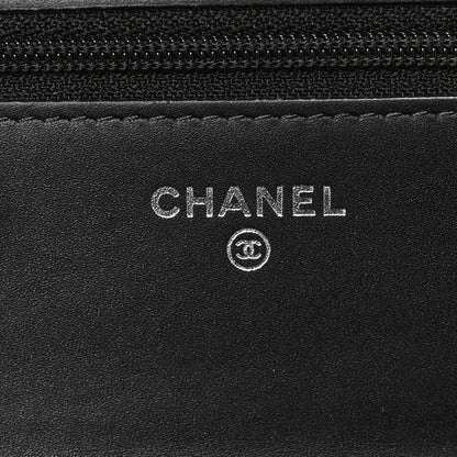 Chanel Patent Calfskin Quilted Boy Wallet On Chain WOC Black 6 of 10