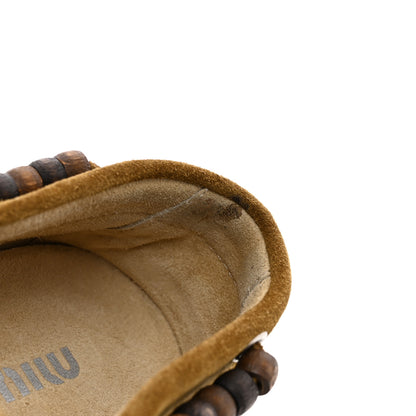 Miu Miu Suede Tassel Loafers 36 Olive Green 9 of 10