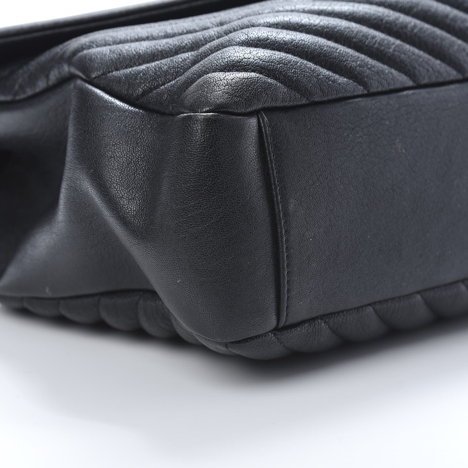 Saint Laurent Sheepskin Matelasse Chevron Monogram Large College Satchel Black 9 of 15