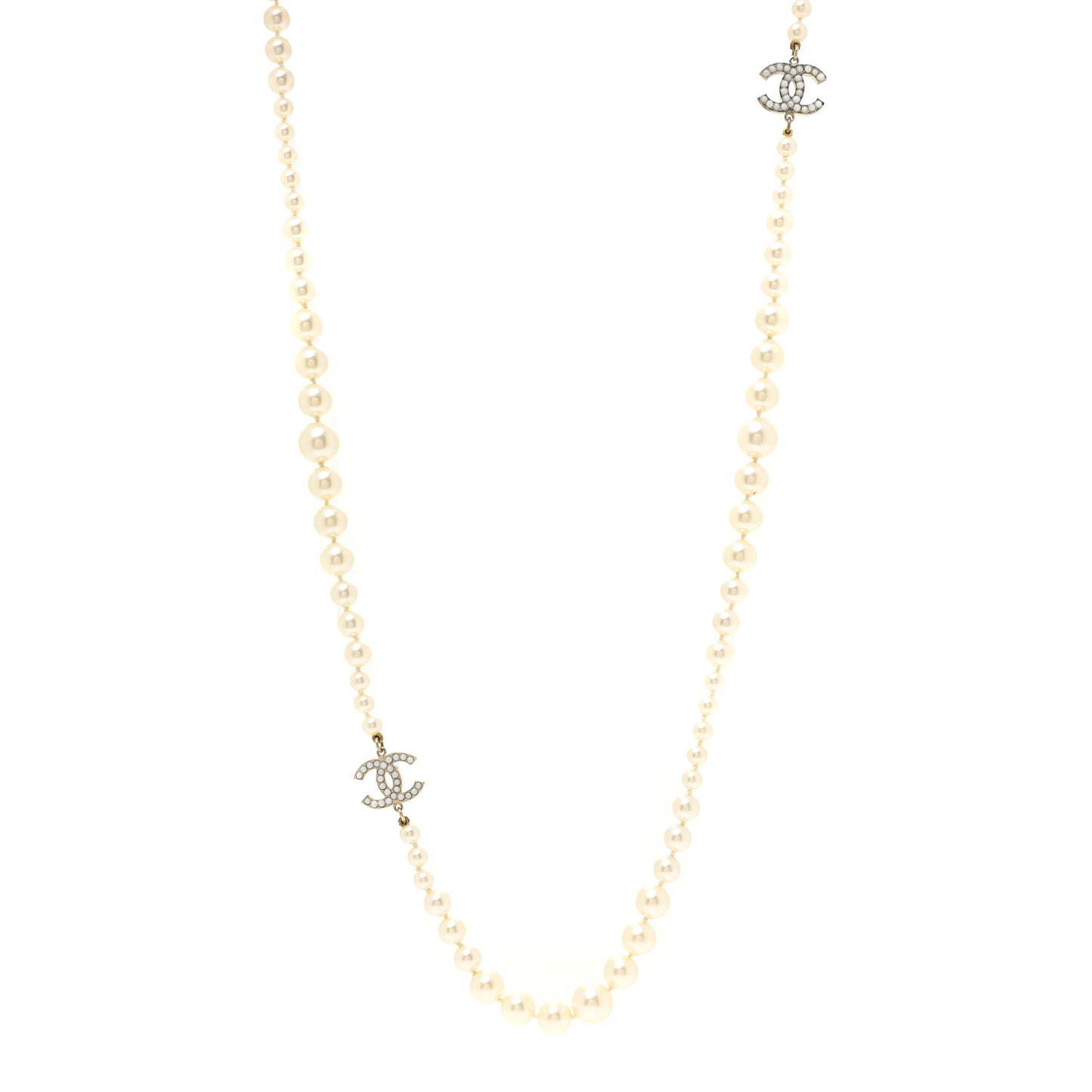 Pearl CC Necklace Light Gold