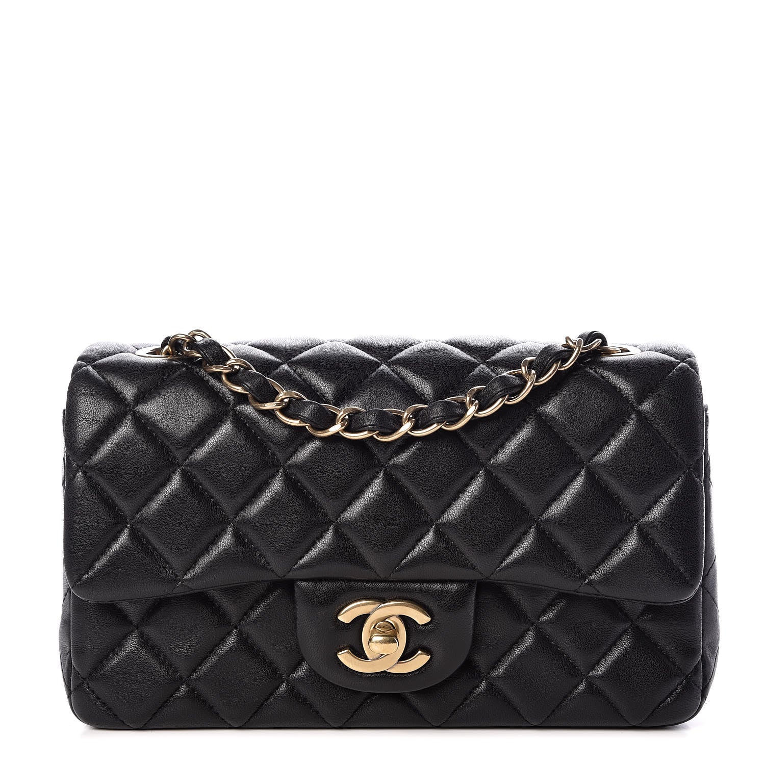 Chanel Lambskin Quilted Mini Rectangular Flap Black 1 of 9