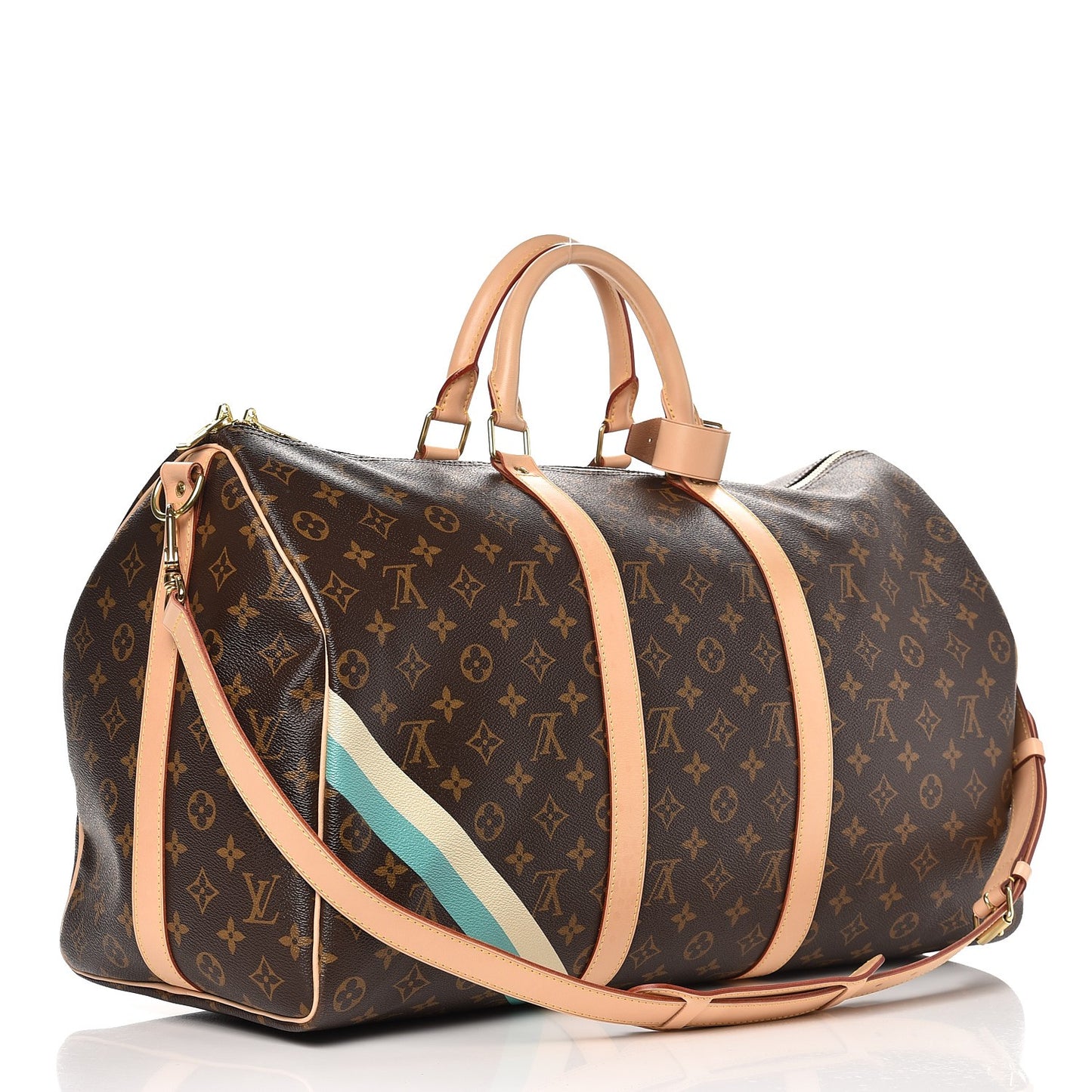 Monogram My LV Heritage Keepall Bandouliere 50 White Vert Clair