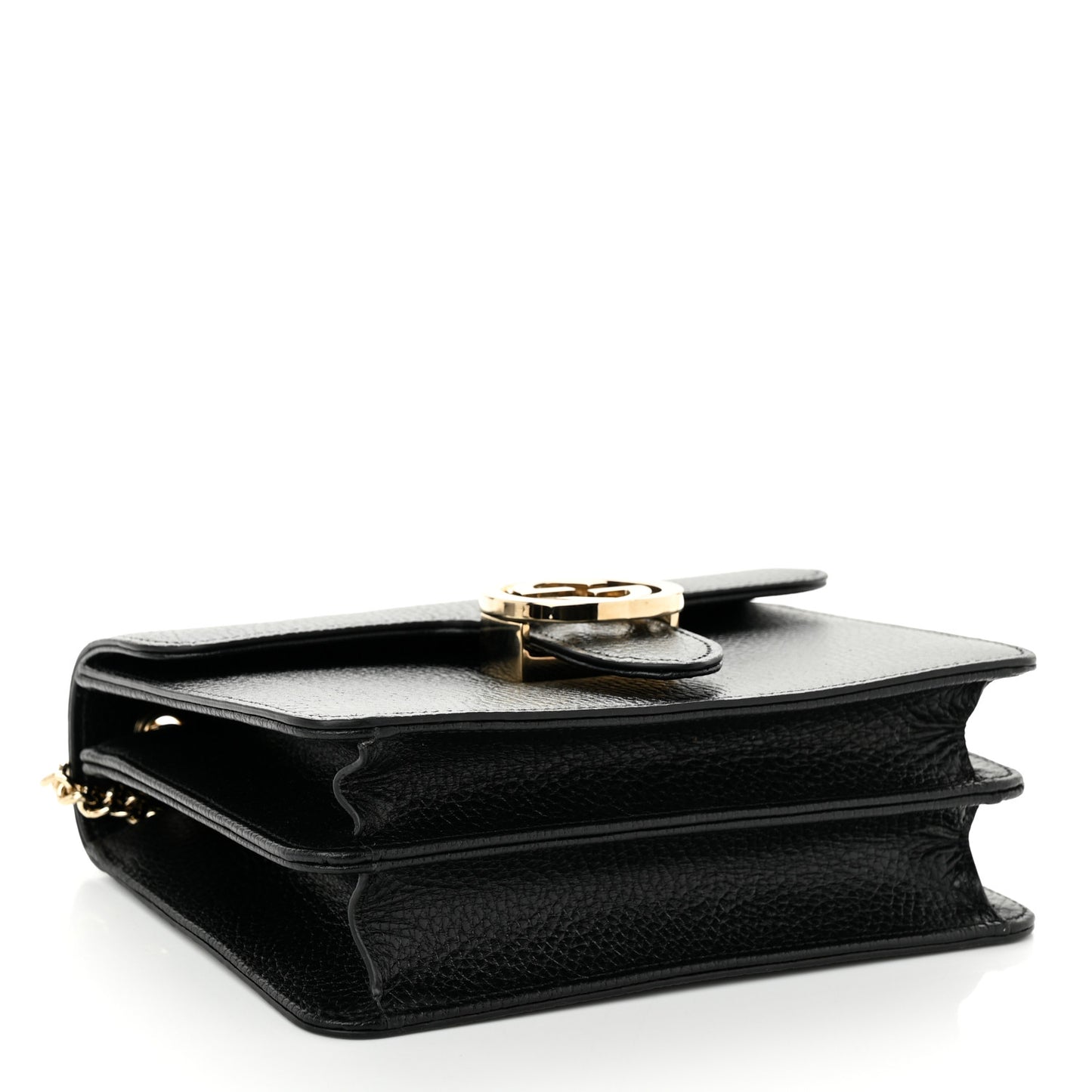 Dollar Calfskin Small Interlocking G Shoulder Bag Black