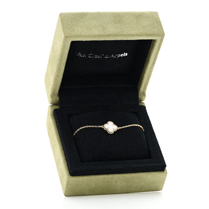 Van Cleef & Arpels 18K Yellow Gold Mother of Pearl Sweet Alhambra Bracelet 5 of 5