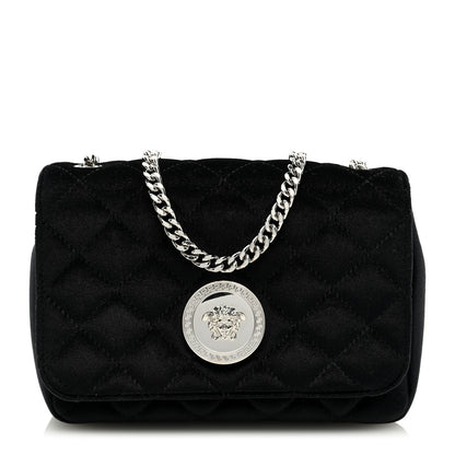 Versace Velvet Quilted Icon Crossbody Bag Black 1 of 8