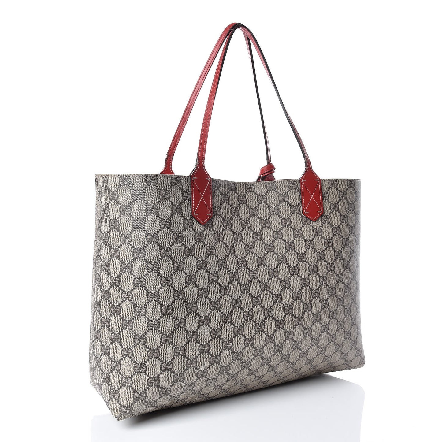 GG Supreme Monogram Medium Reversible Tote Beige Red