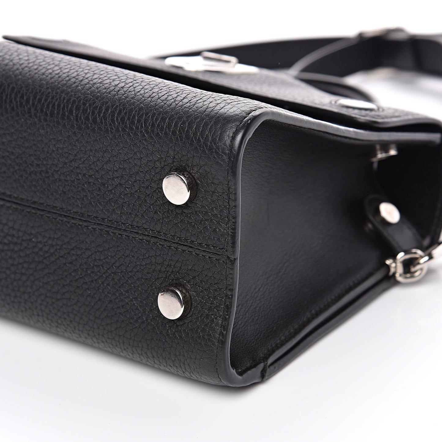 Grained Calfskin Mini Diorever Flap Black