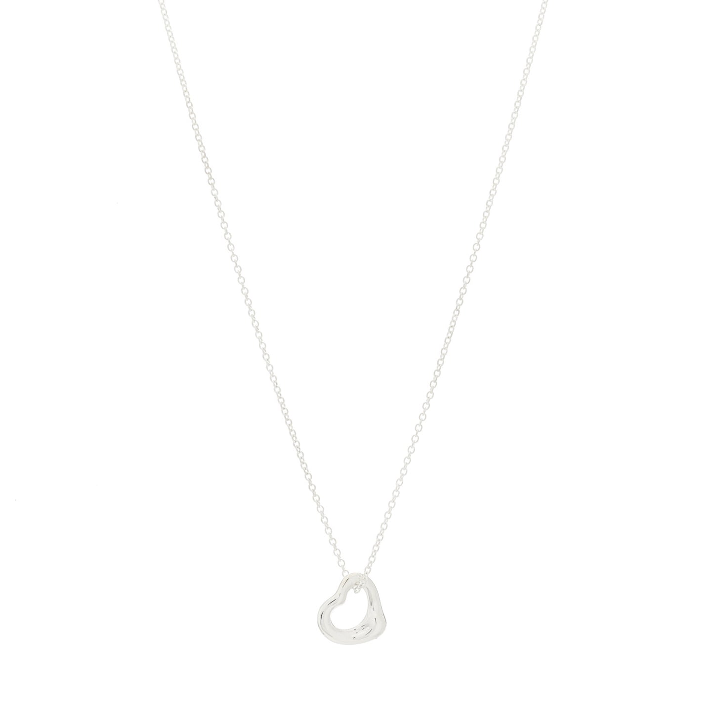 Sterling Silver Elsa Peretti 11mm Open Heart Pendant Necklace